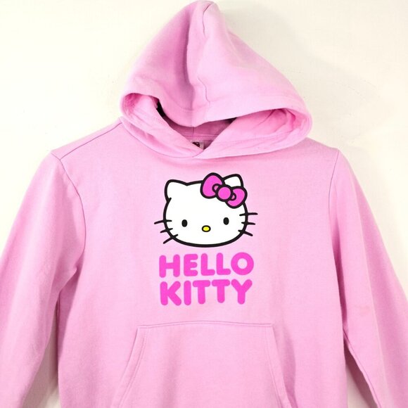 HELLO KITTY Pink Pullover Hoodie Girls size 8 - Picture 2 of 6